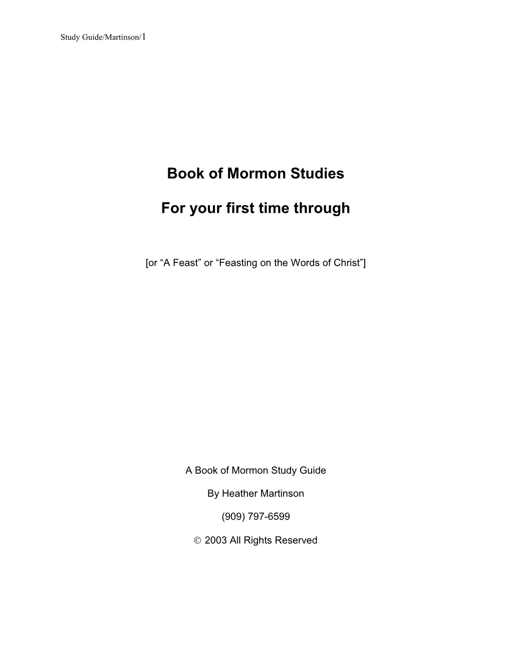Book of Mormon Studies