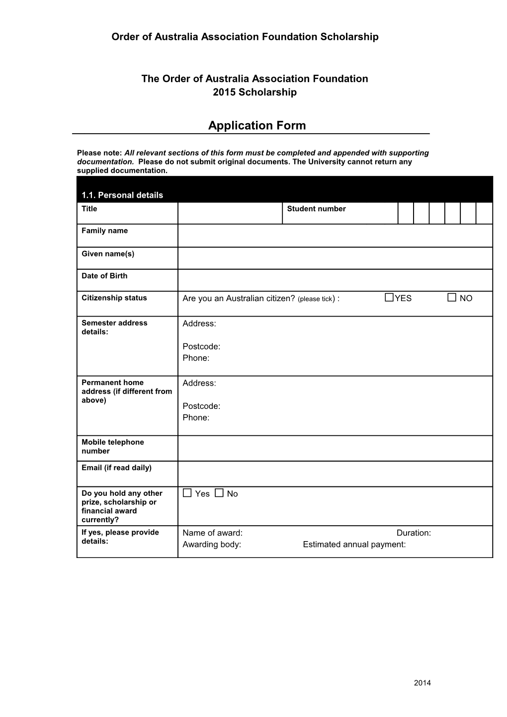 Suggested 2007 Application Form