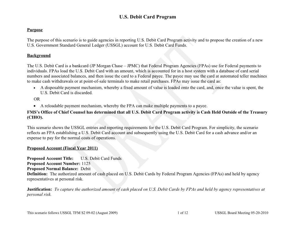 U.S. Debit Card Program