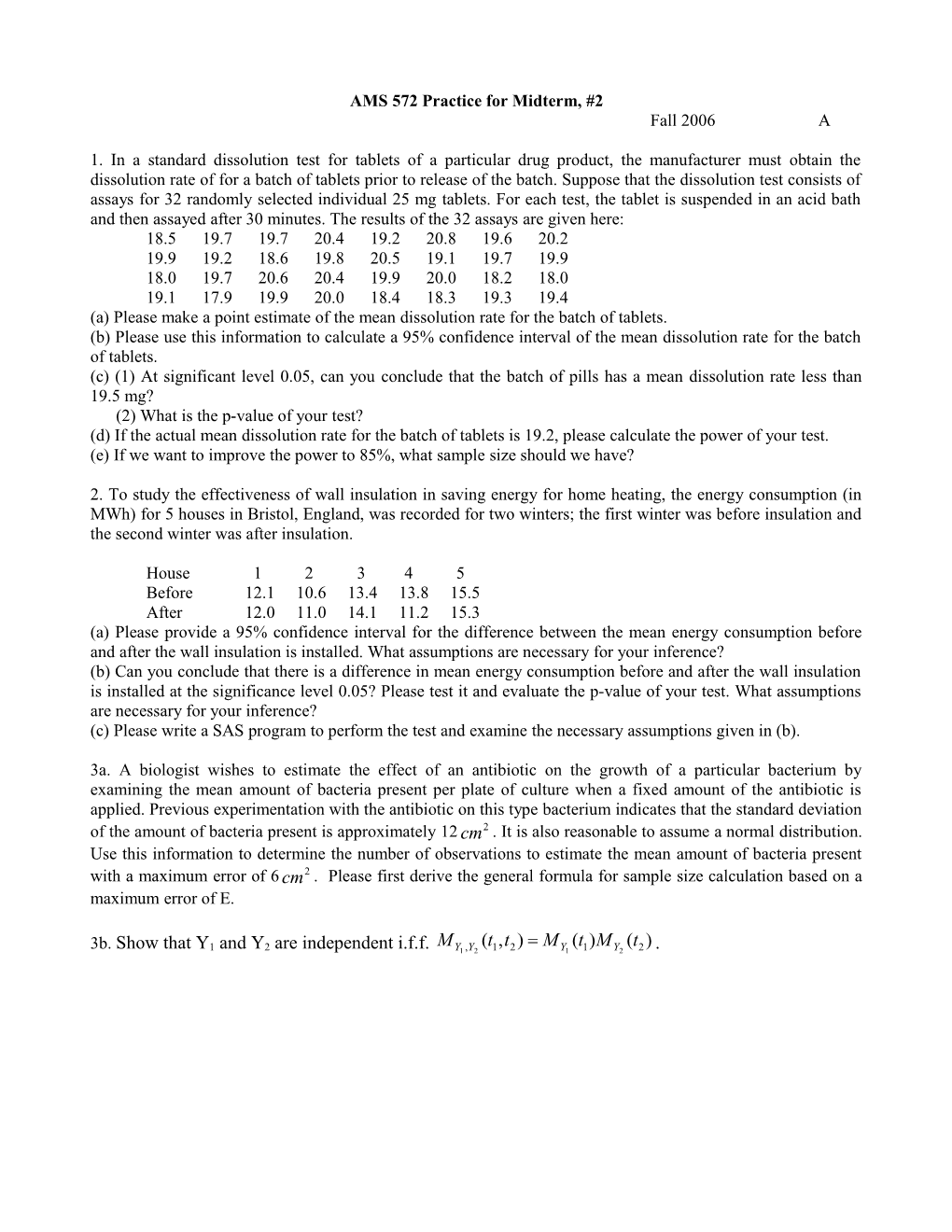 AMS 572 Practice for Midterm, #2