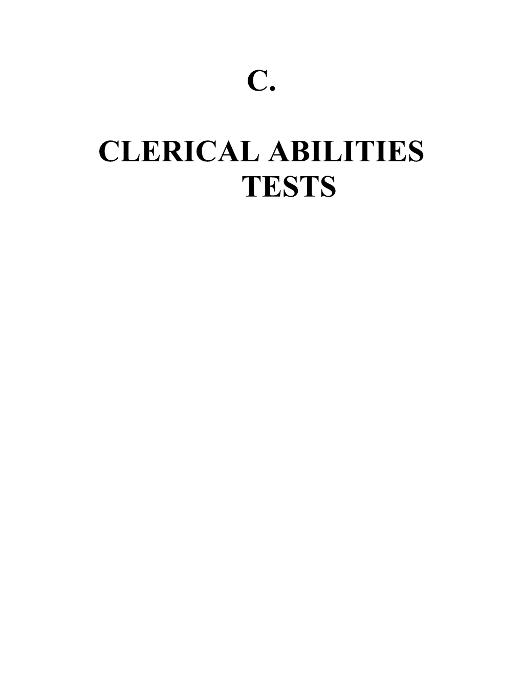 (Xxi)CLERICAL ABILITIES BATTERY