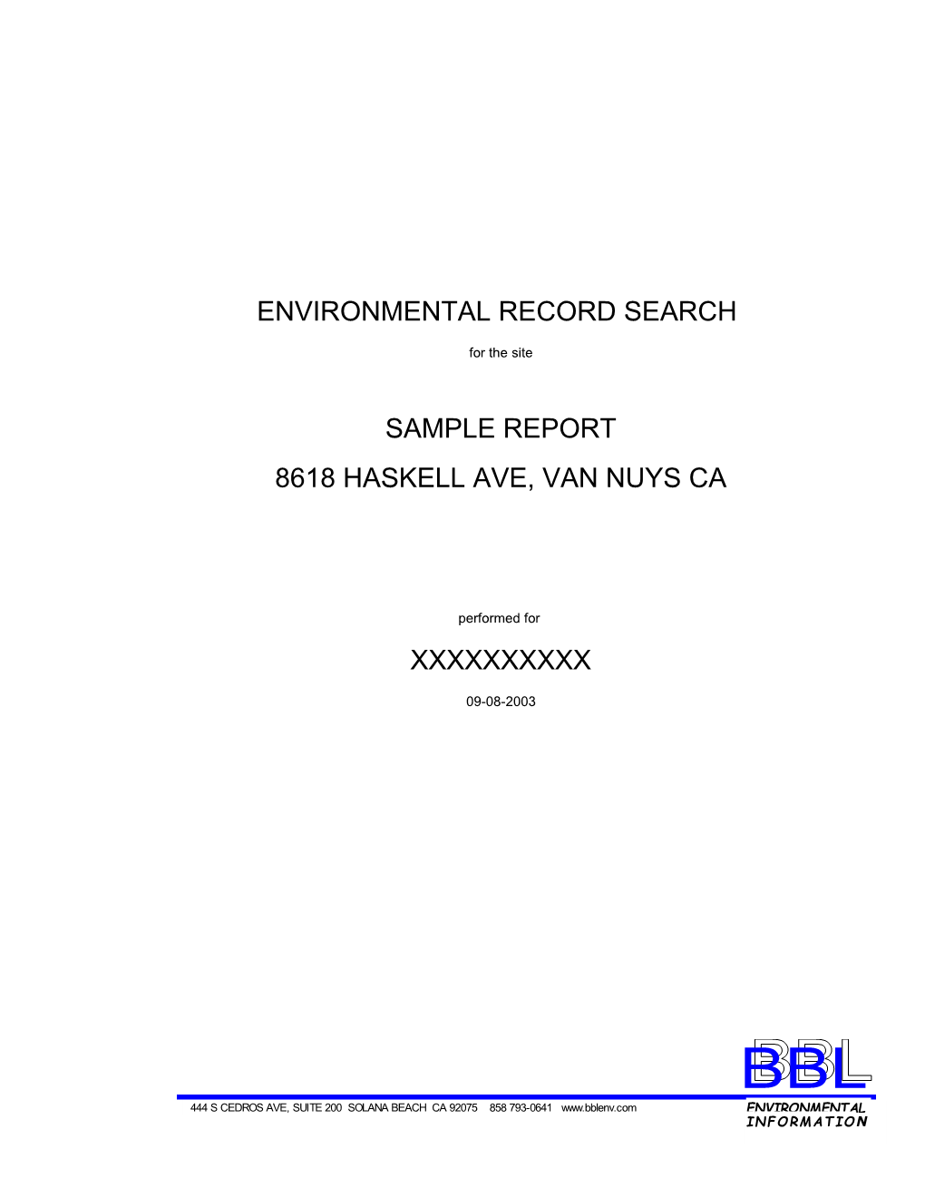 Environmental Record Search