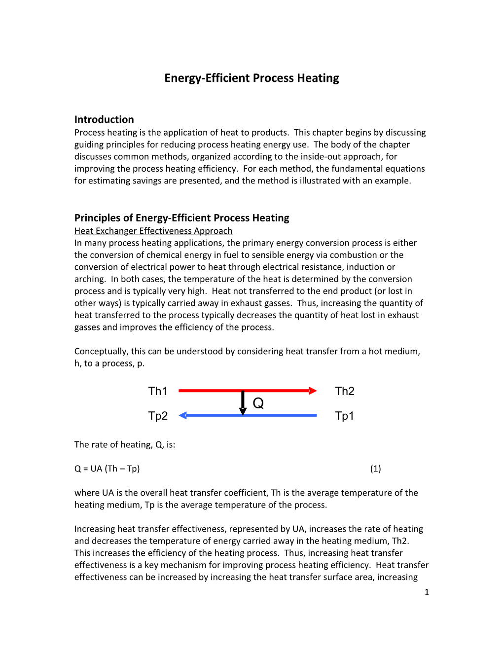 Energy Efficient Process Heating