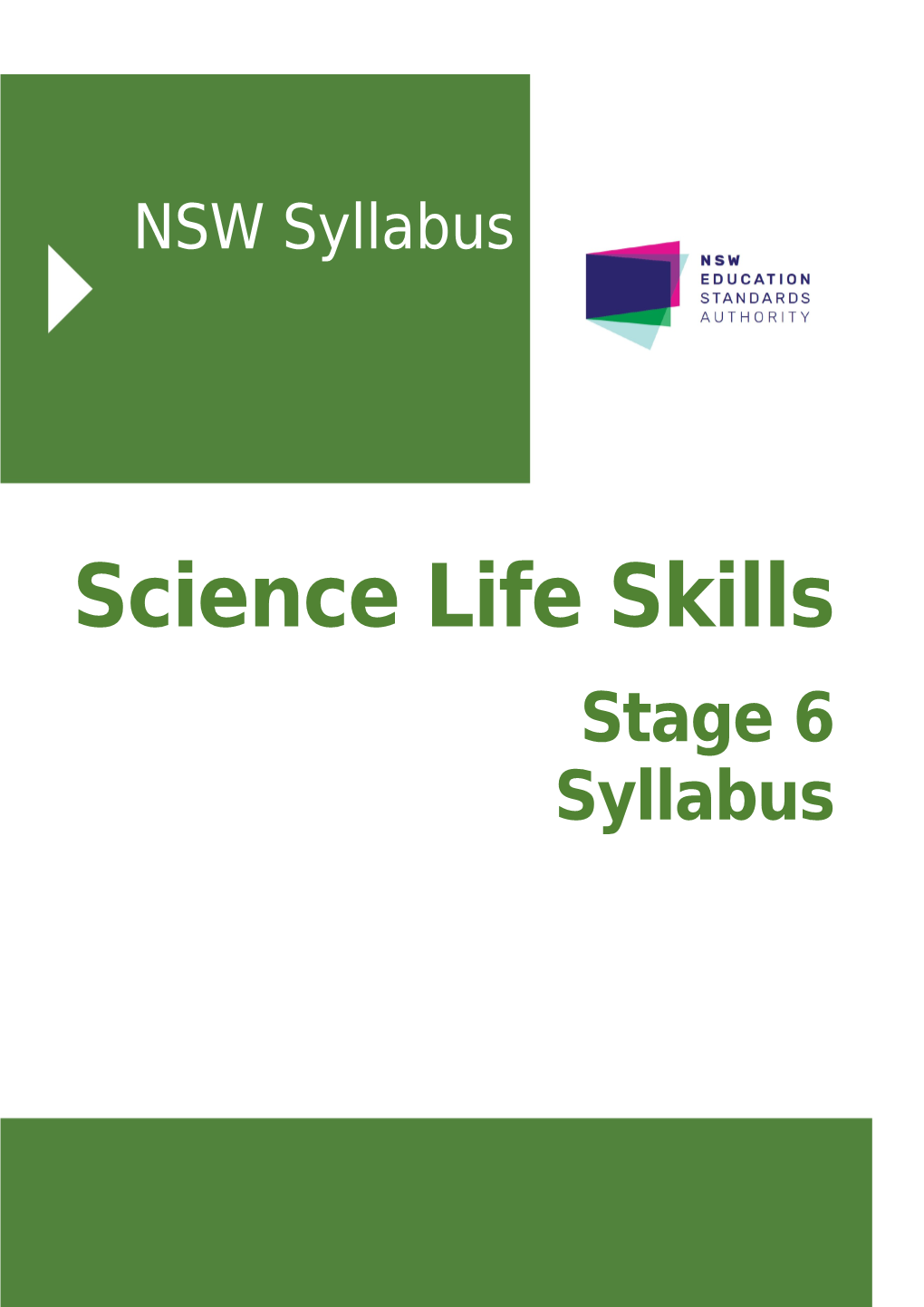 Science Life Skills Stage 6 Syllabus 2017