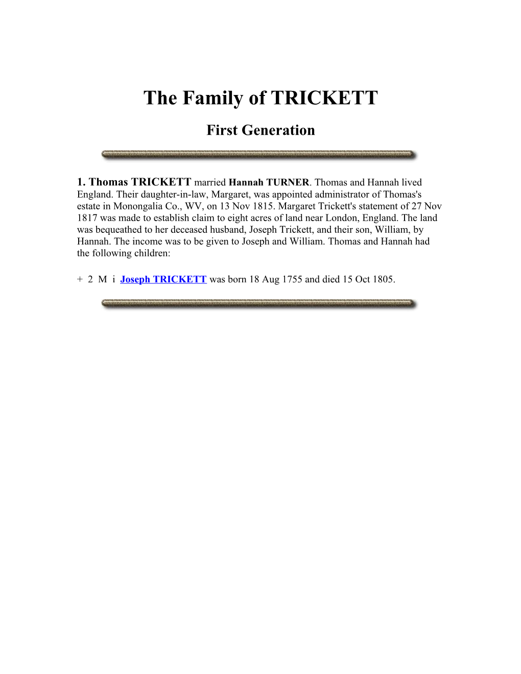 The Family of TRICKETT