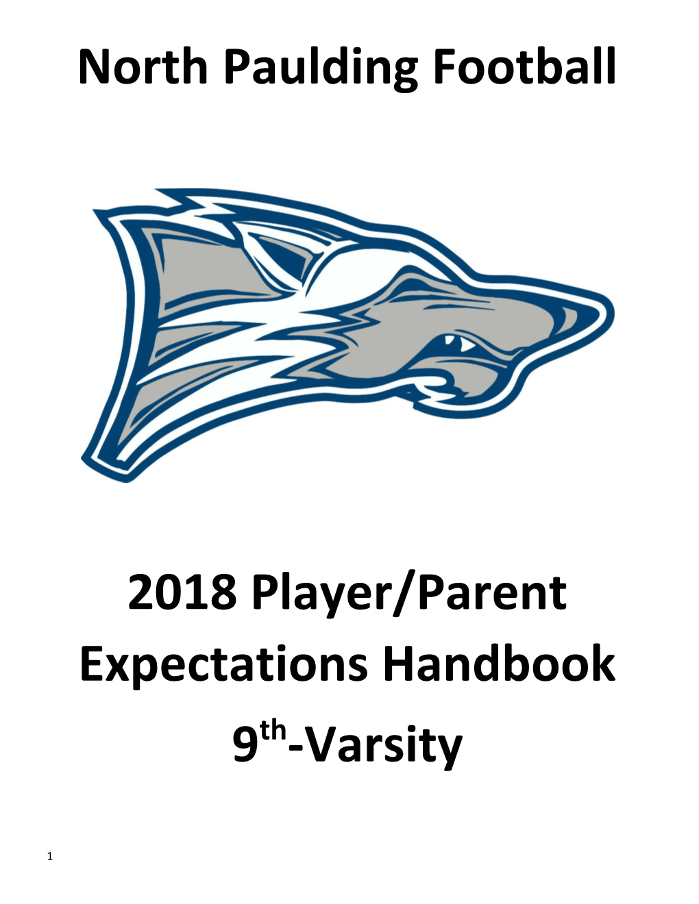 2018 Player/Parent Expectations Handbook