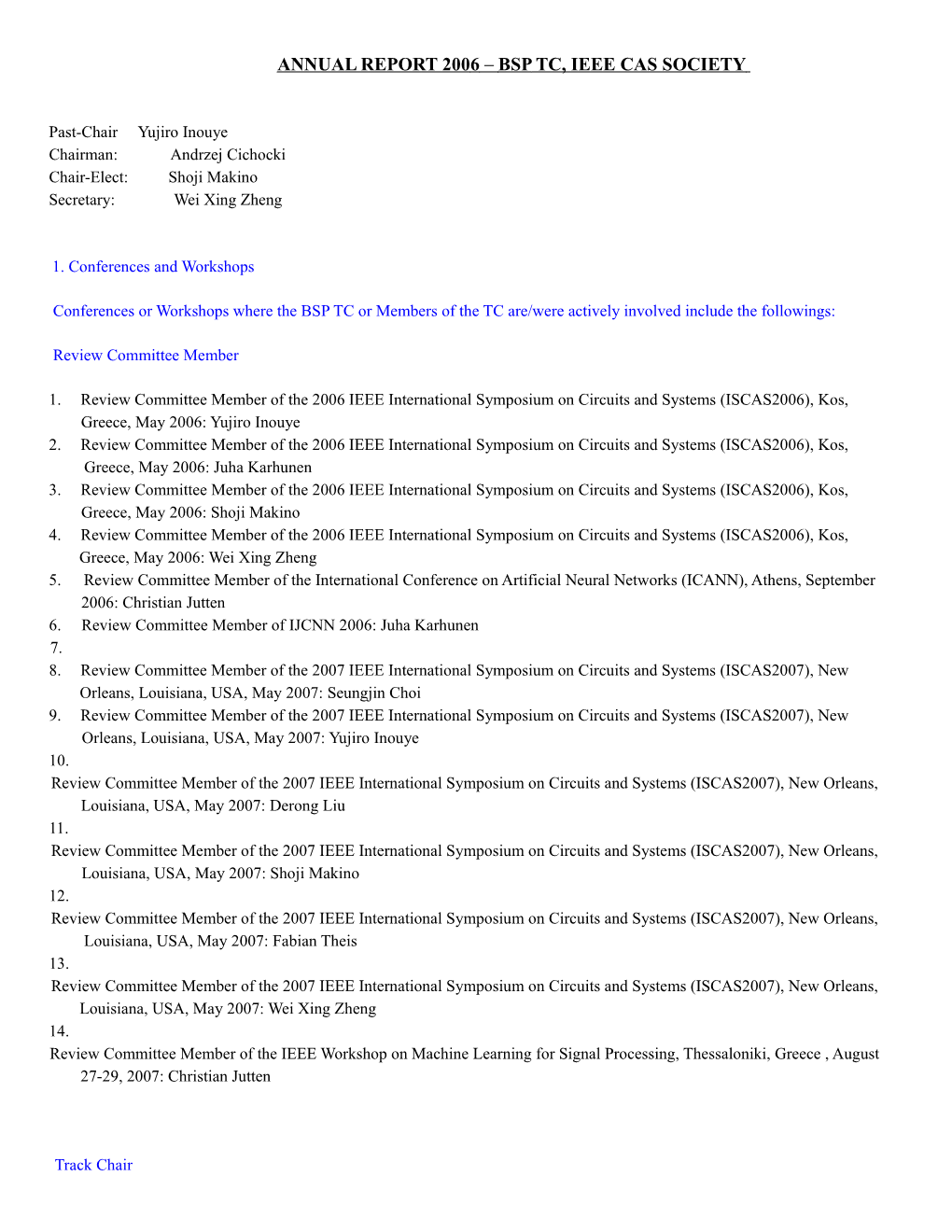 Annual Report 2006 Bsp Tc, Ieee Cas Society