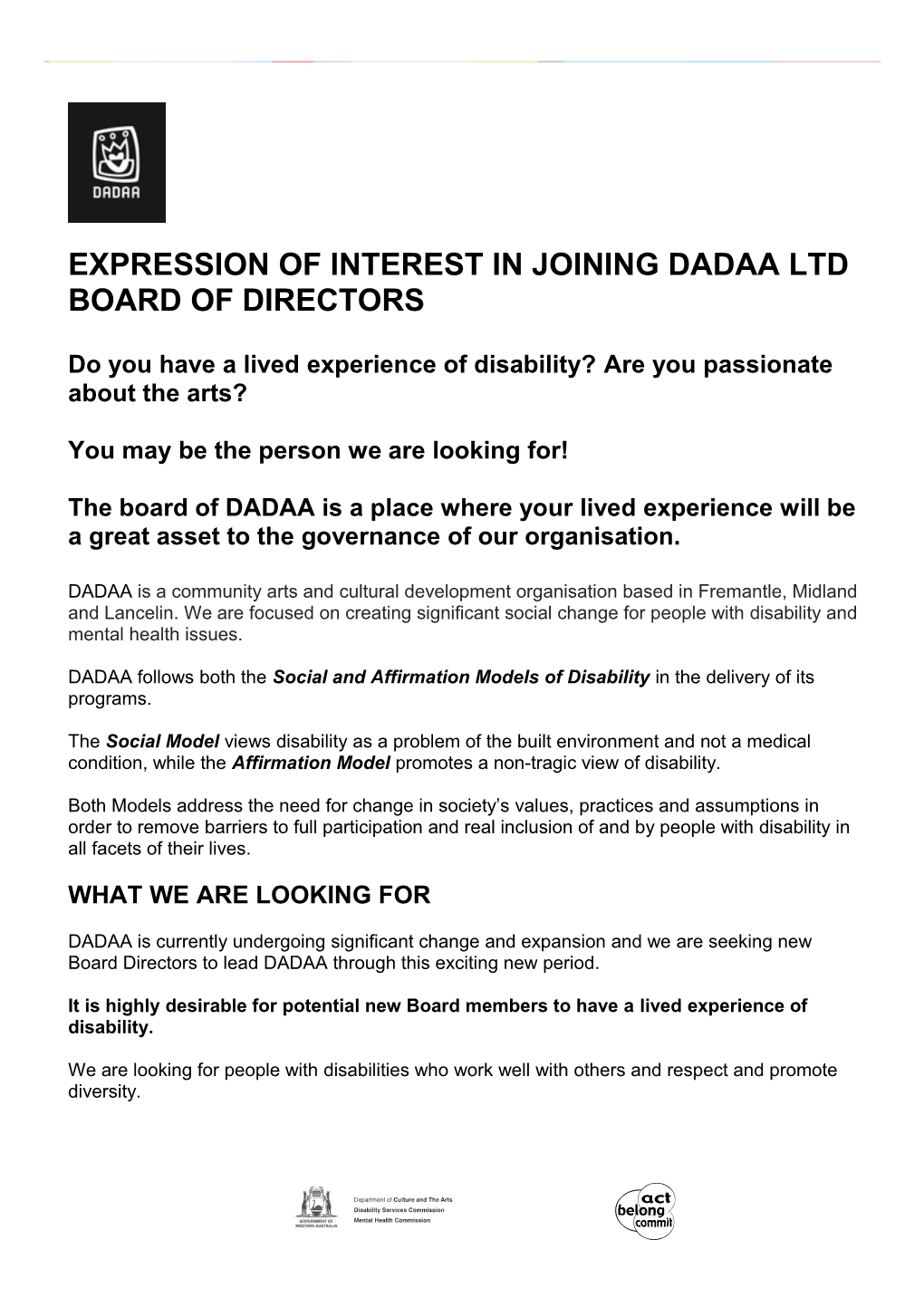Do You Have a Lived Experience of Disability?Are You Passionate About the Arts?