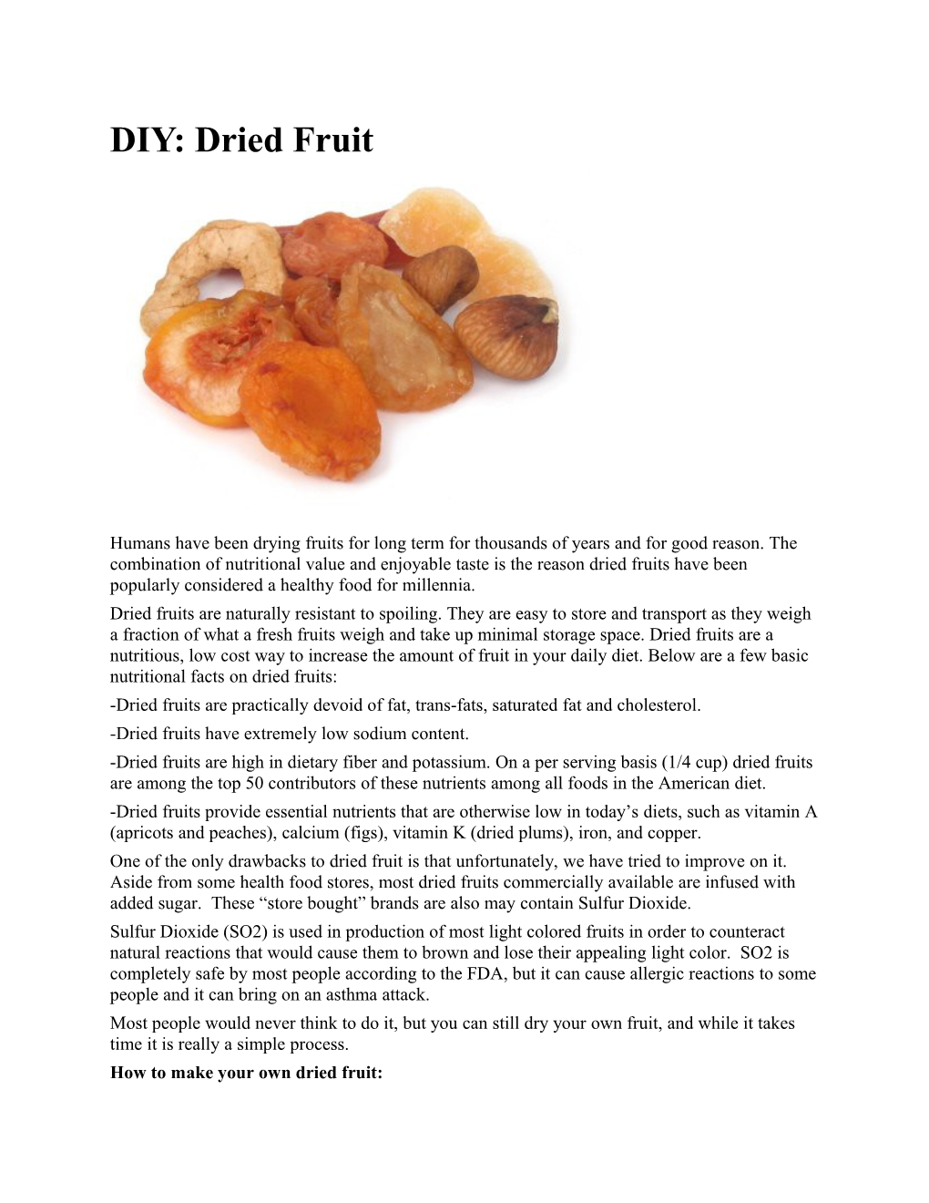 DIY: Dried Fruit