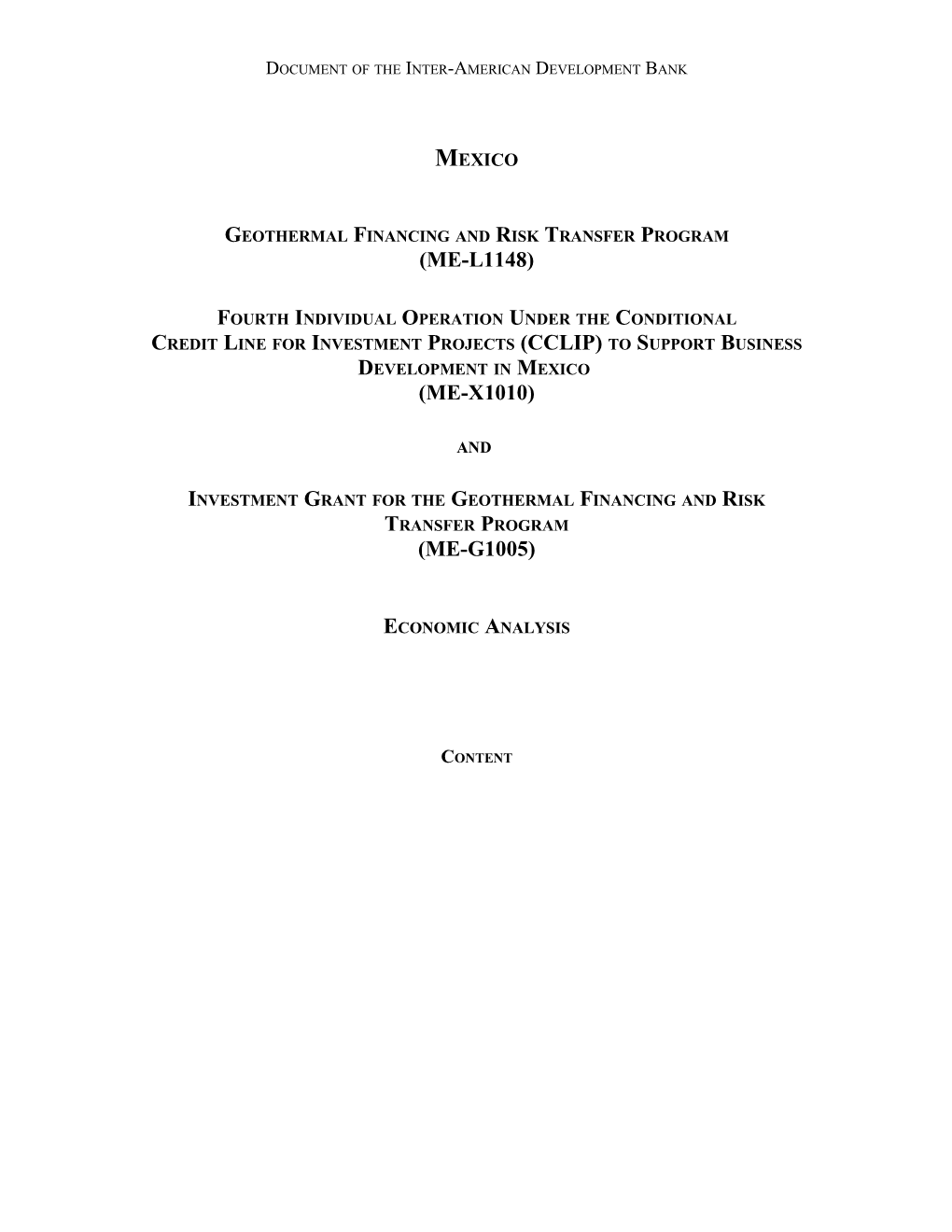 Geothermal Financing and Risk Transfer Program