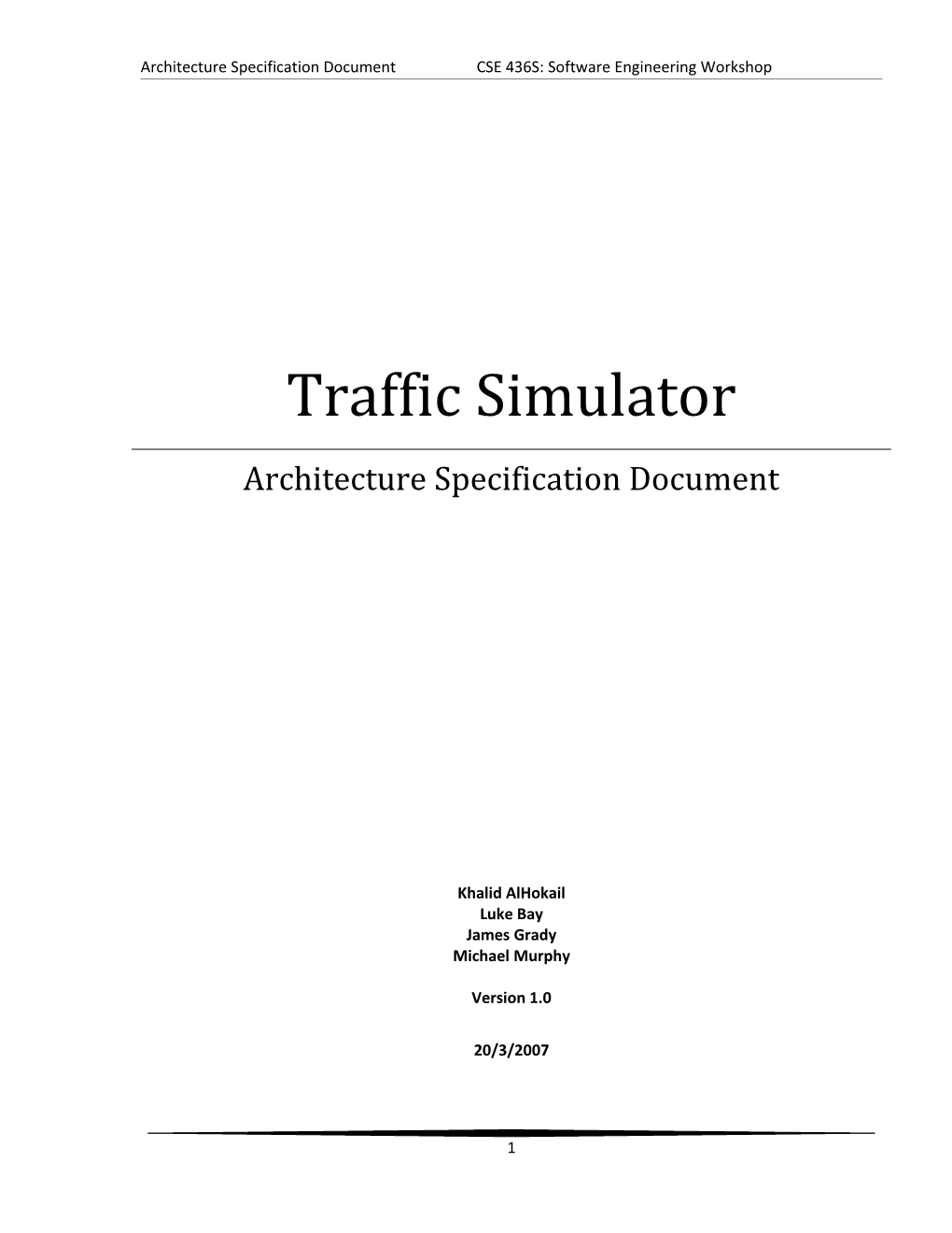 Architecture Specification Document