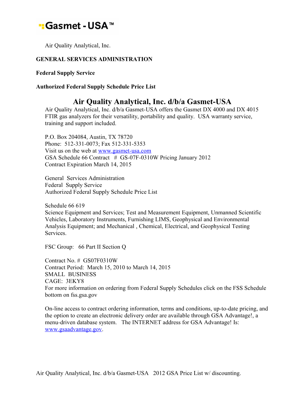 Air Quality Analytical, Inc