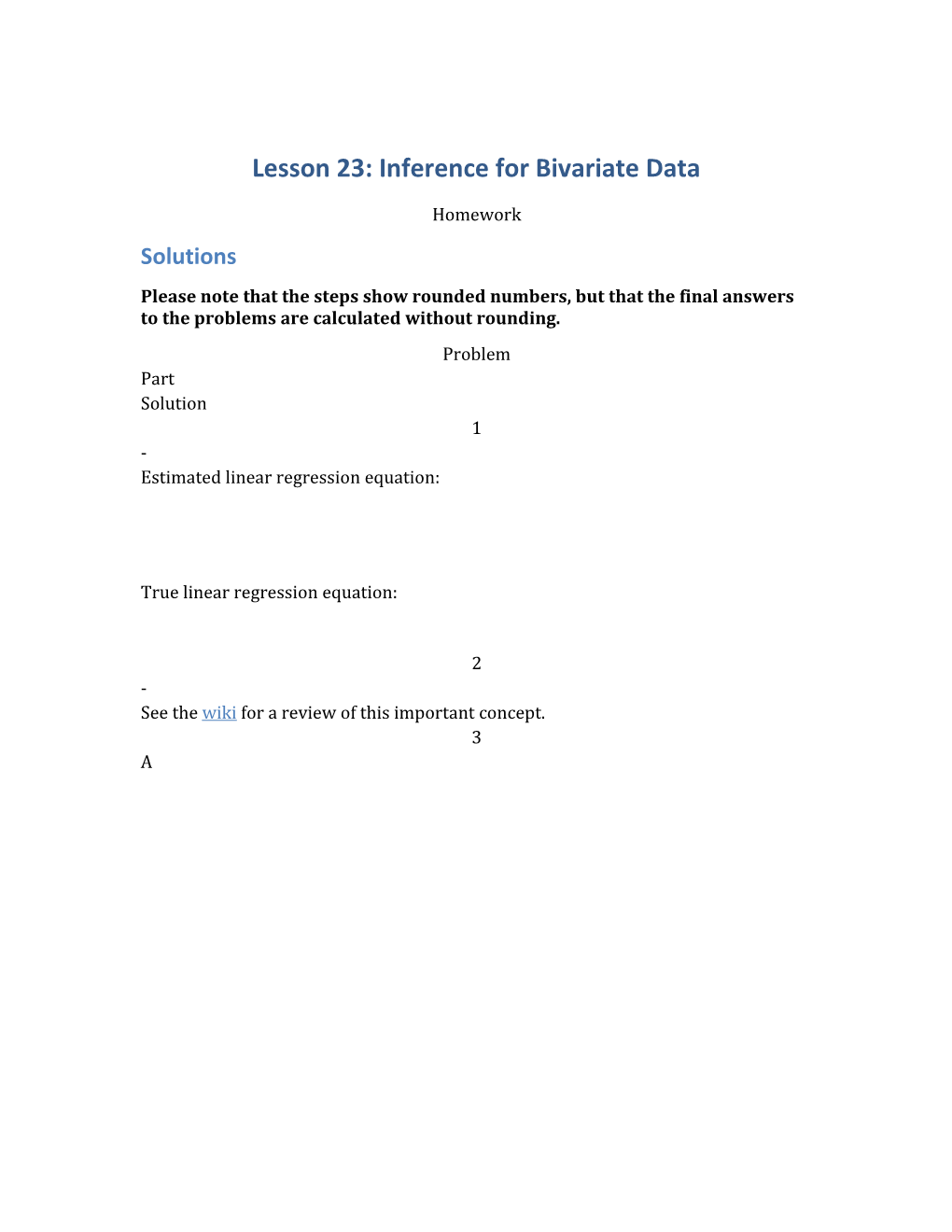 Lesson 23: Inference for Bivariate Data