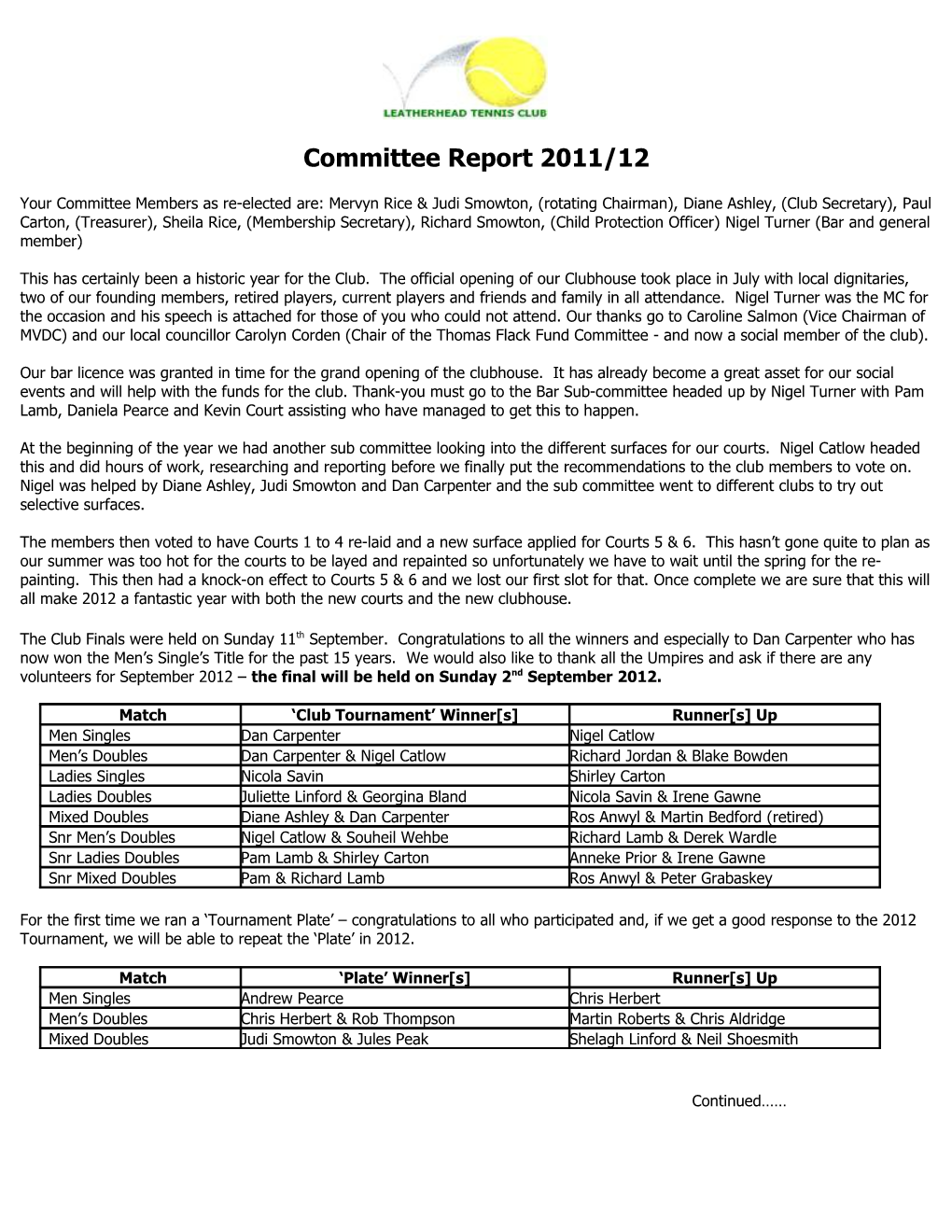 Committee Report 2011/12