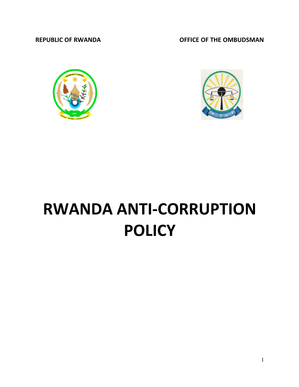 Rwanda Anti-Corruption Policy