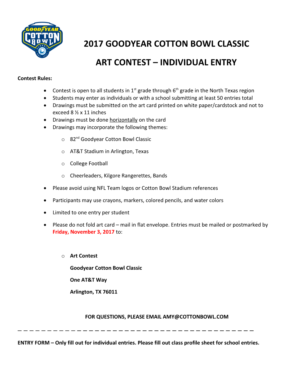 Art Contest Individual Entry