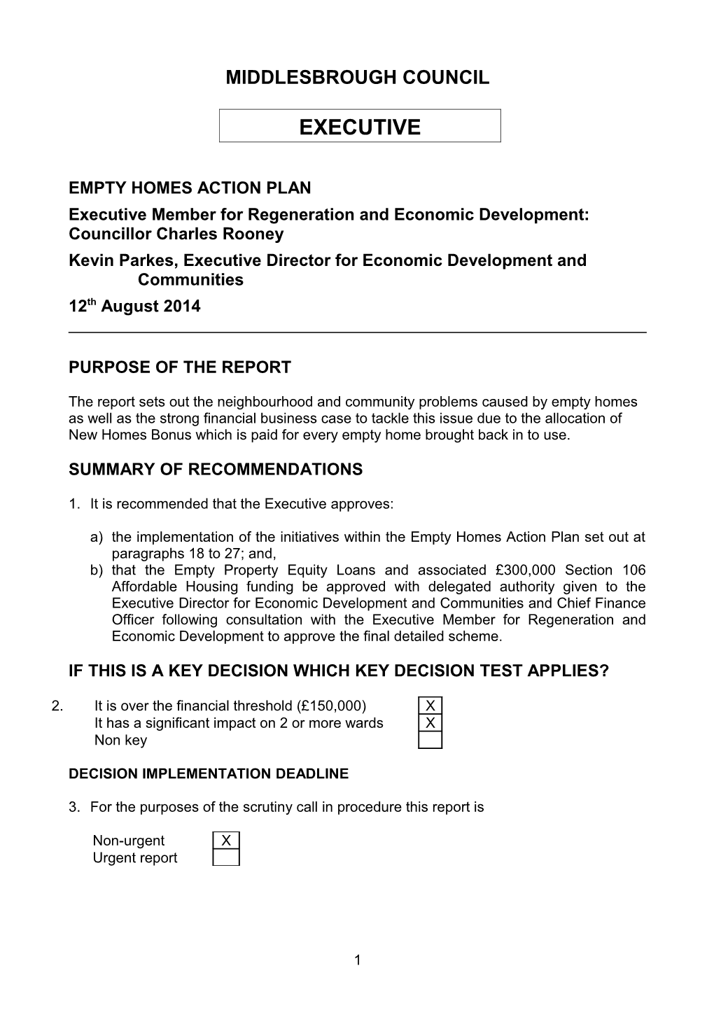 Empty Homes Action Plan
