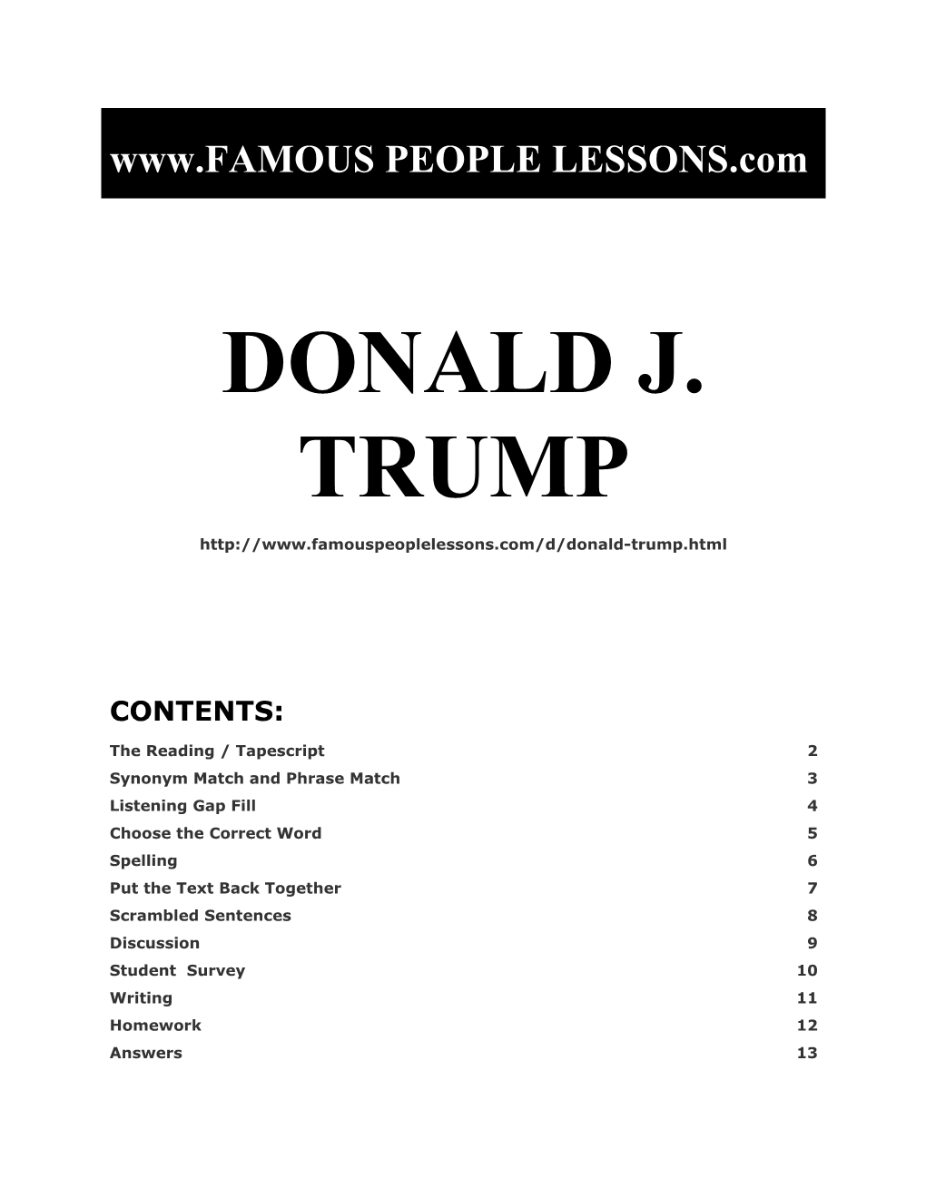 Famous People Lessons - Donald J. Trump