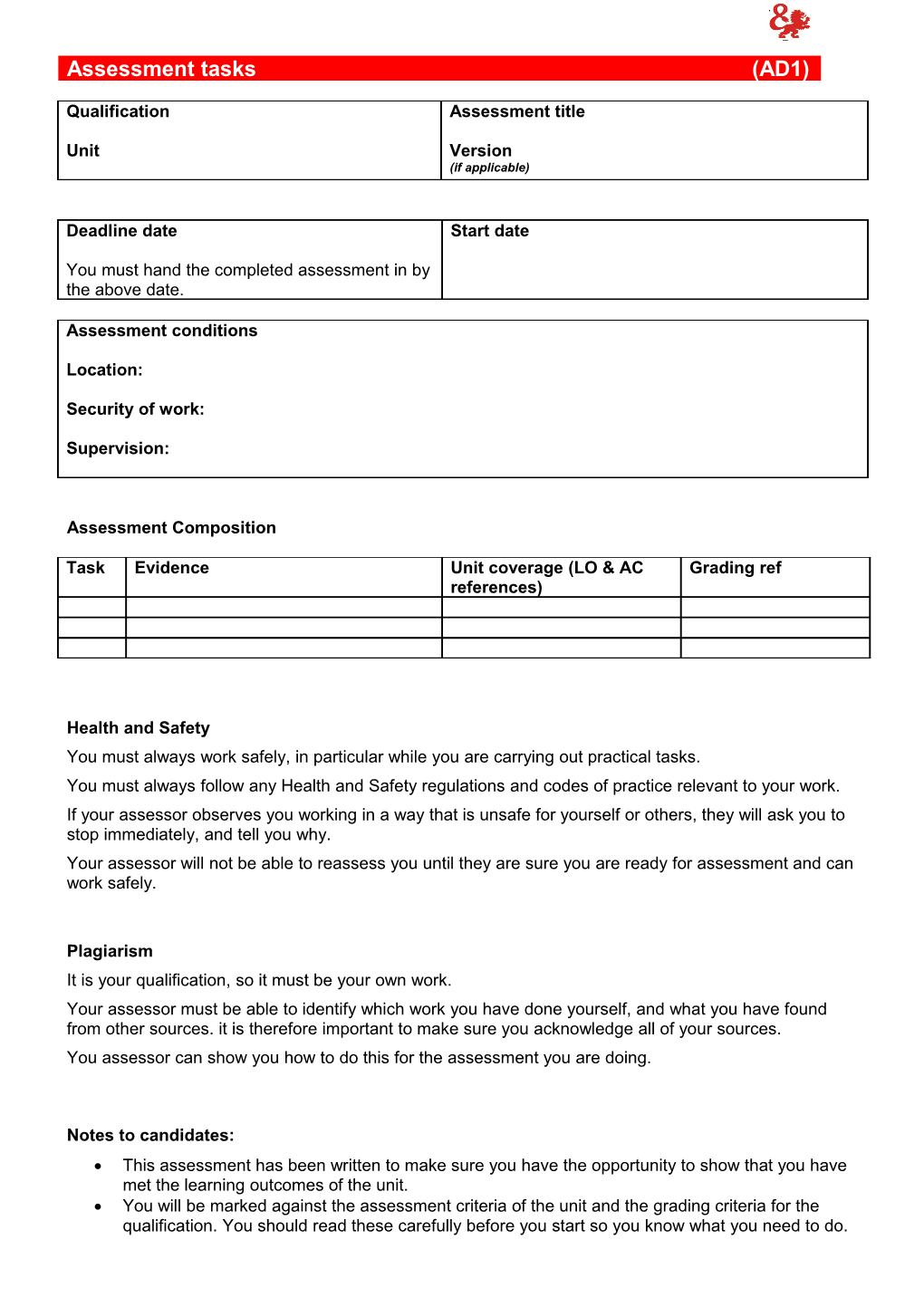 Assessment Composition