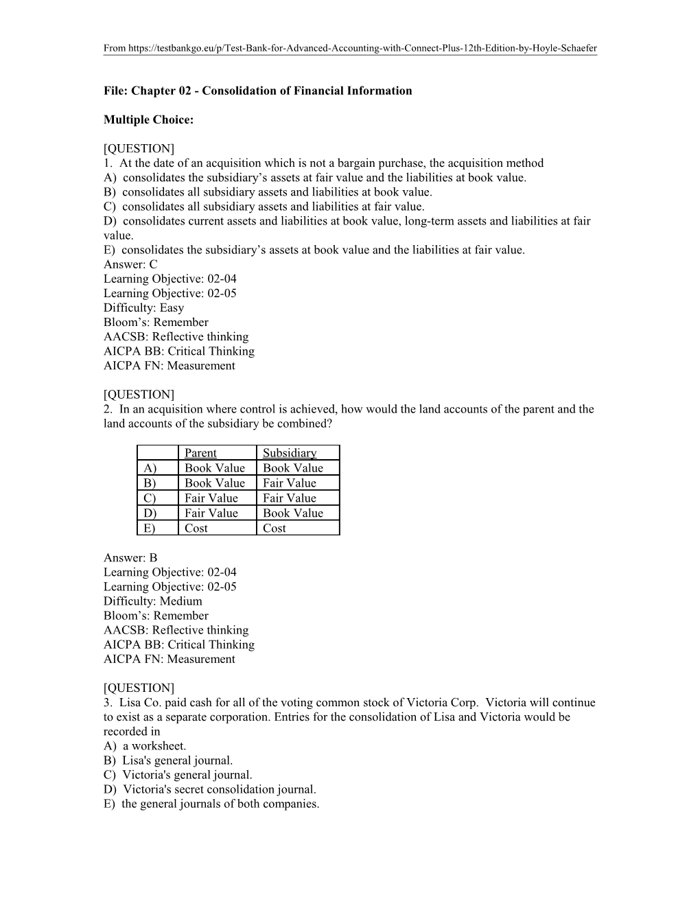 File: Chapter 02 Consolidation of Financial Information