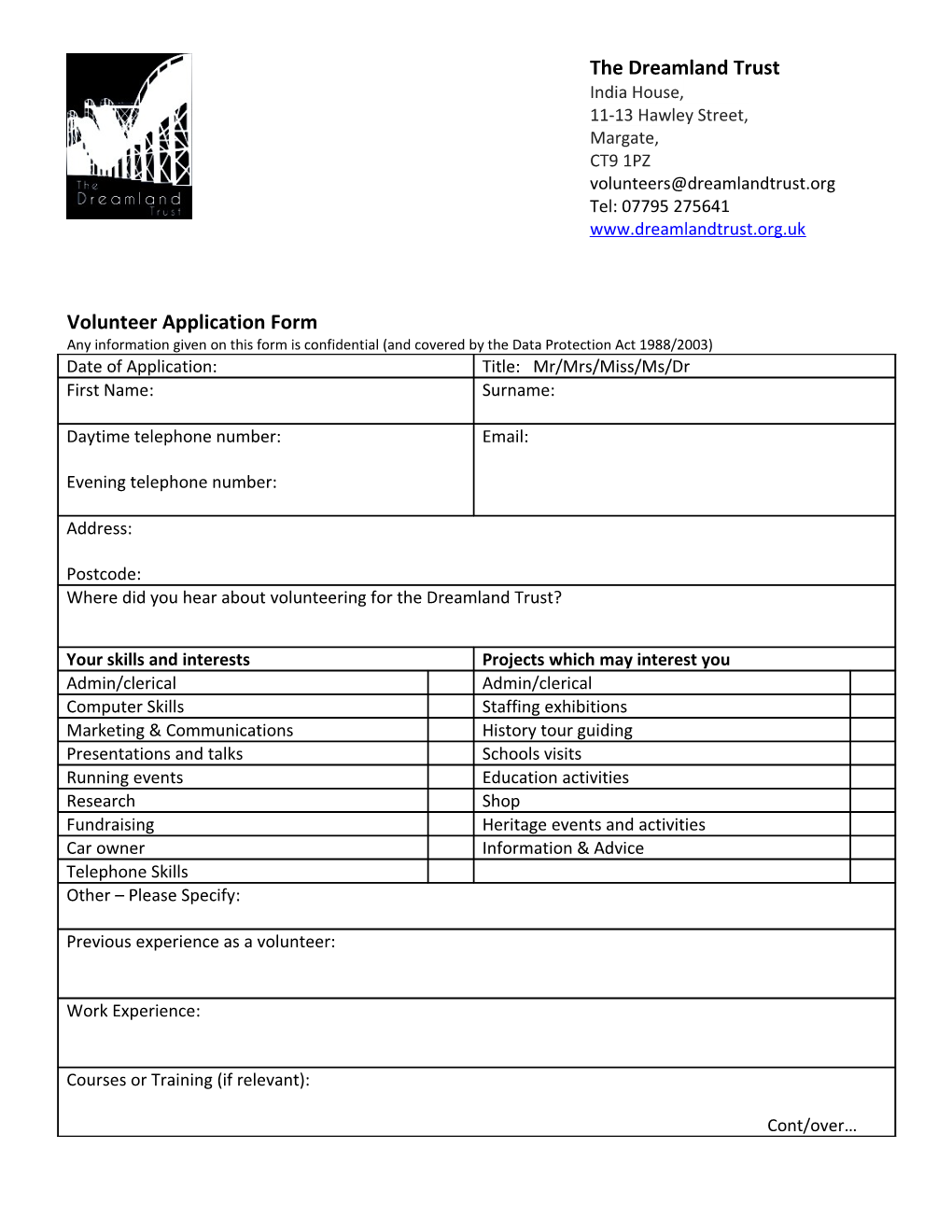 Any Information Given on This Form Is Confidential (And Covered by the Data Protection