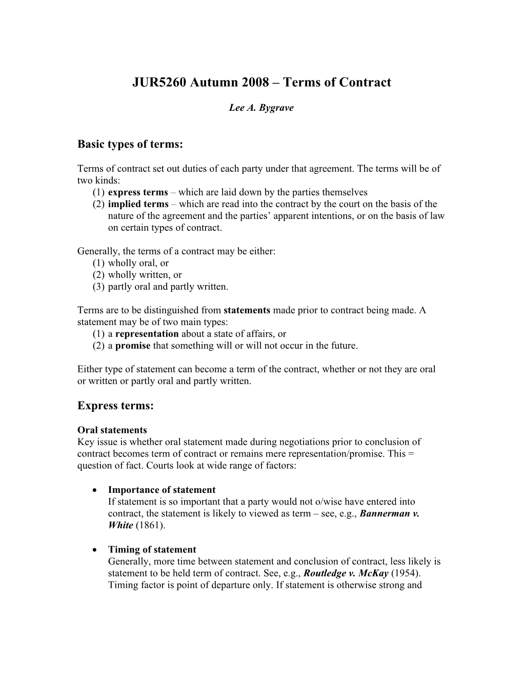 JUTENGCON Autumn 2005 Terms of Contract