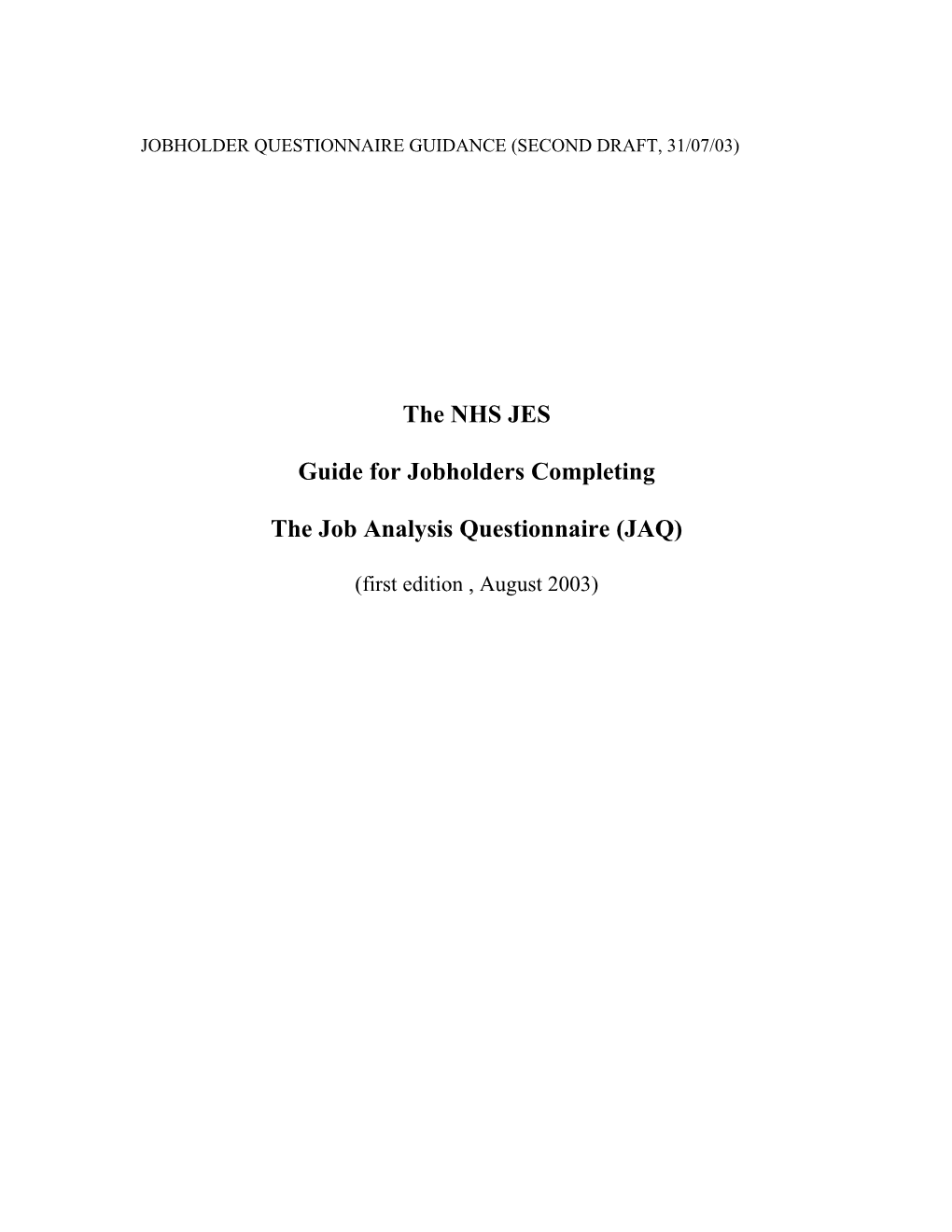 37 Download AFC Jobholder Guide for Completing Job Analysis Questionnaire Aug 03