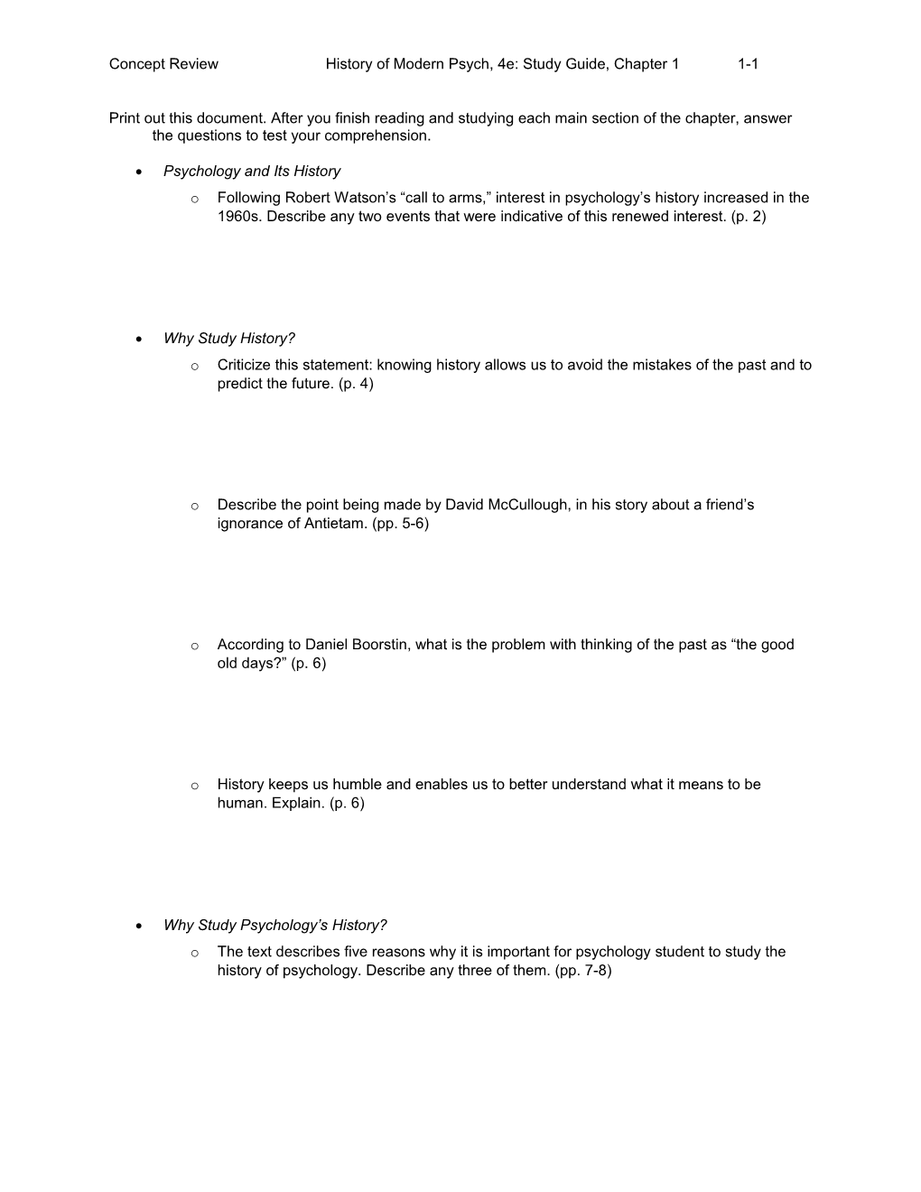 Concept Reviewhistory of Modern Psych, 4E: Study Guide, Chapter 11-1