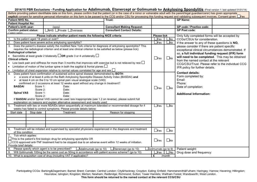 Etanercept and Infliximab for the Treatment of Rheumatoid Arthritis