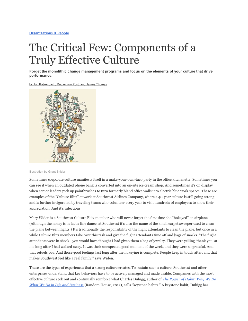The Critical Few: Components of a Truly Effective Culture