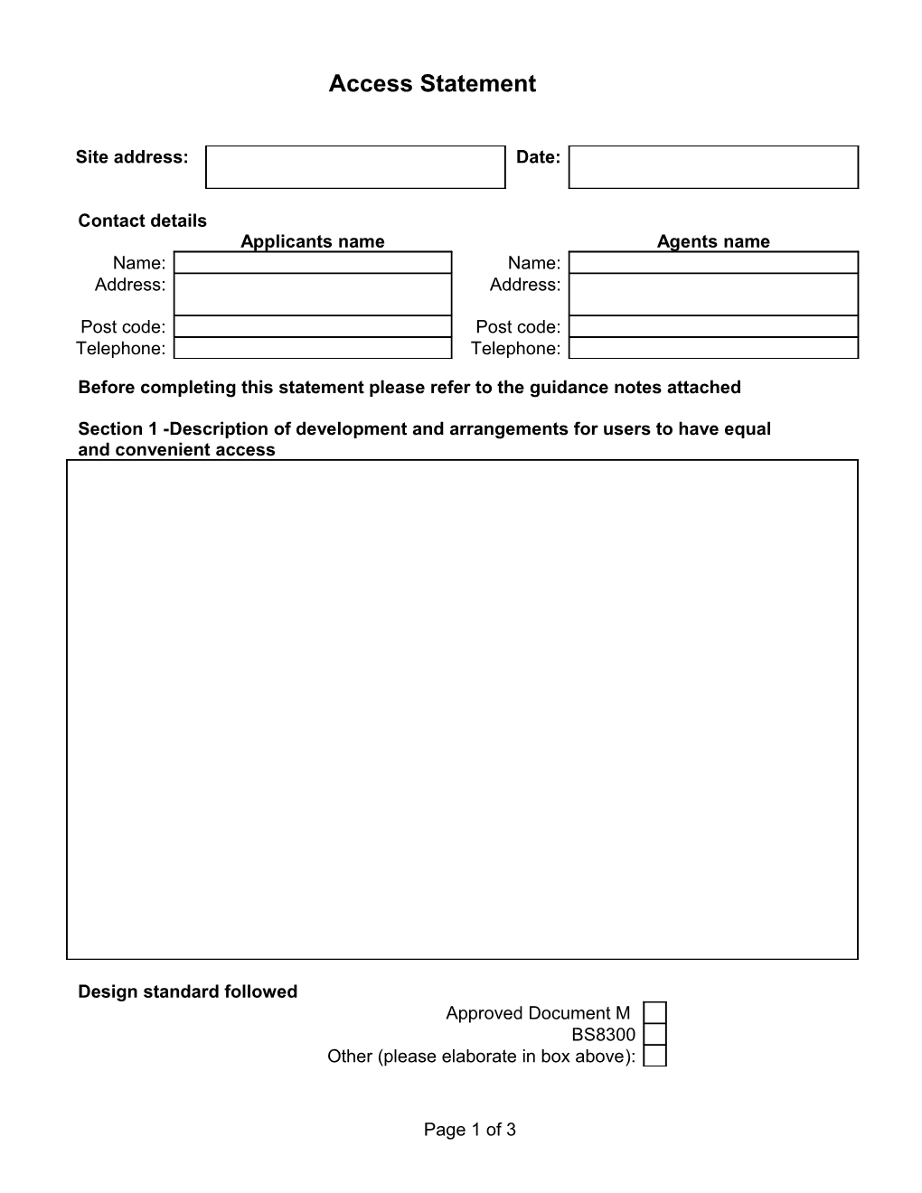 Building Control Access Statement