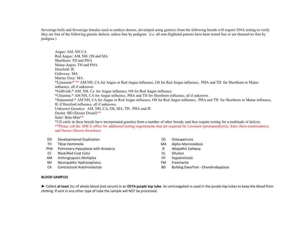 Sovereign Bulls and Sovereign Females Used As Embryo Donors, Developed Using Genetics From