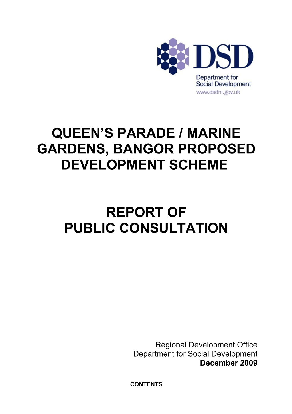 Queen's Parade / Marine Gardens, Bangor Proposed Development Scheme