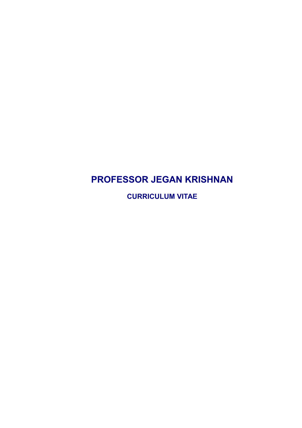 Profssor Jegan Krishnan