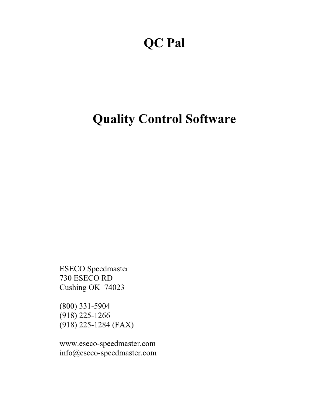 Quality Control Software