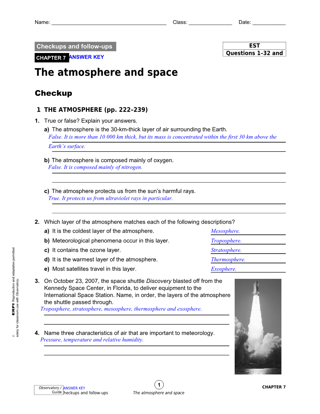 1 the Atmosphere (Pp. 222 239)