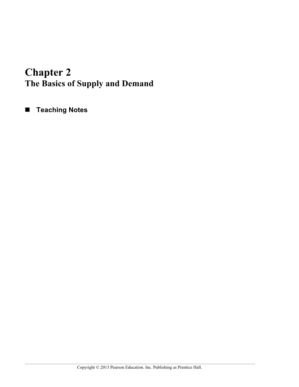 Chapter 2 the Basics of Supply and Demand