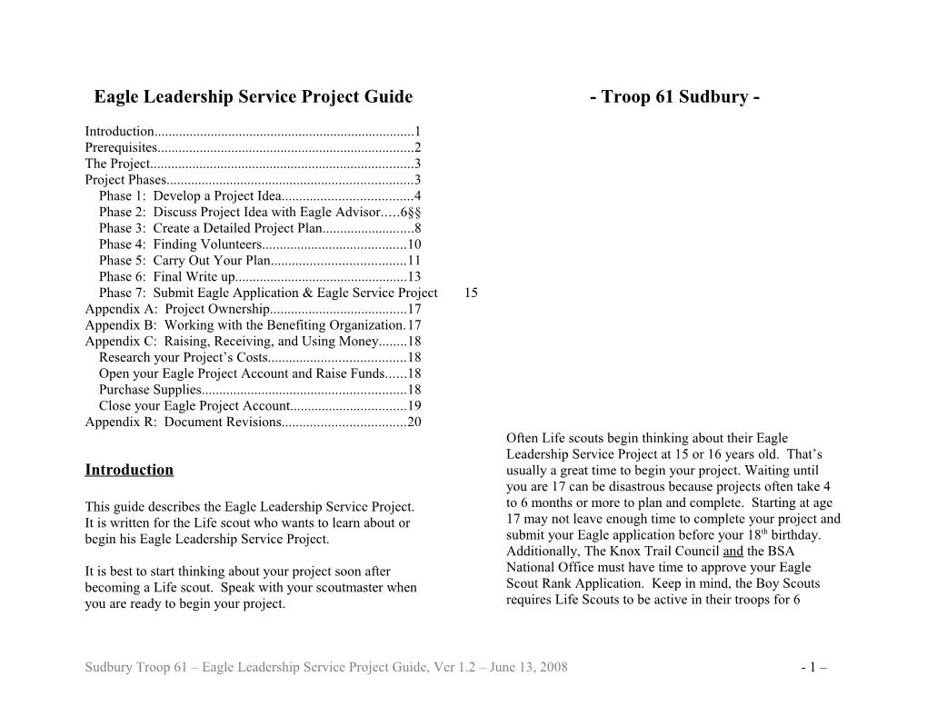 Eagle Leadership Service Project Guide