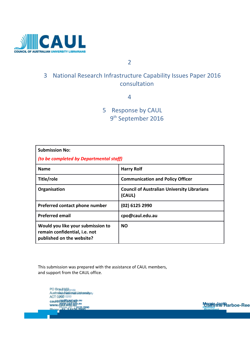 National Research Infrastructure Capabilityissues Paper 2016Consultation