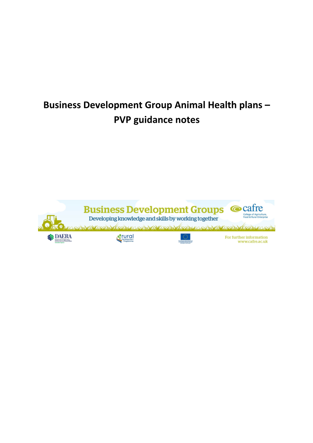 Business Development Groupanimal Health Plans PVP Guidance Notes