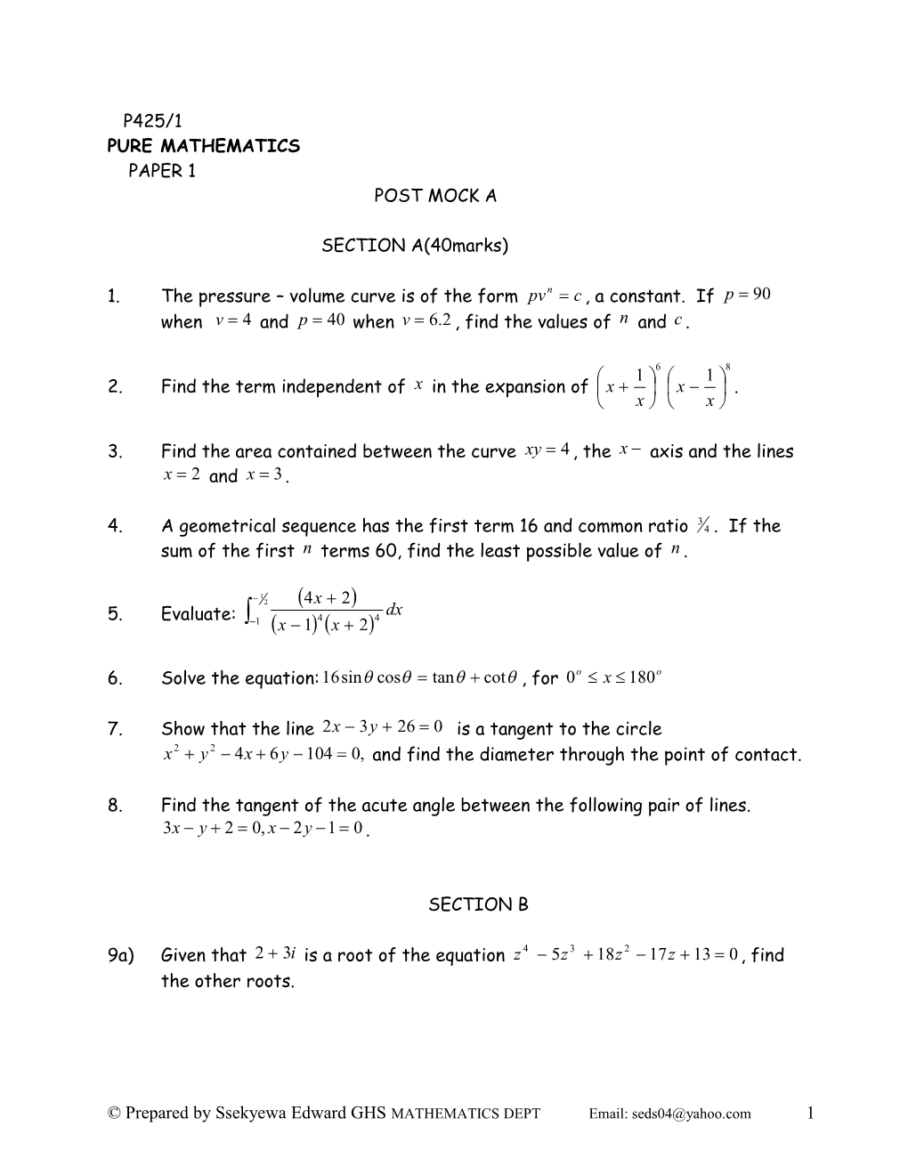 Pure Mathematics