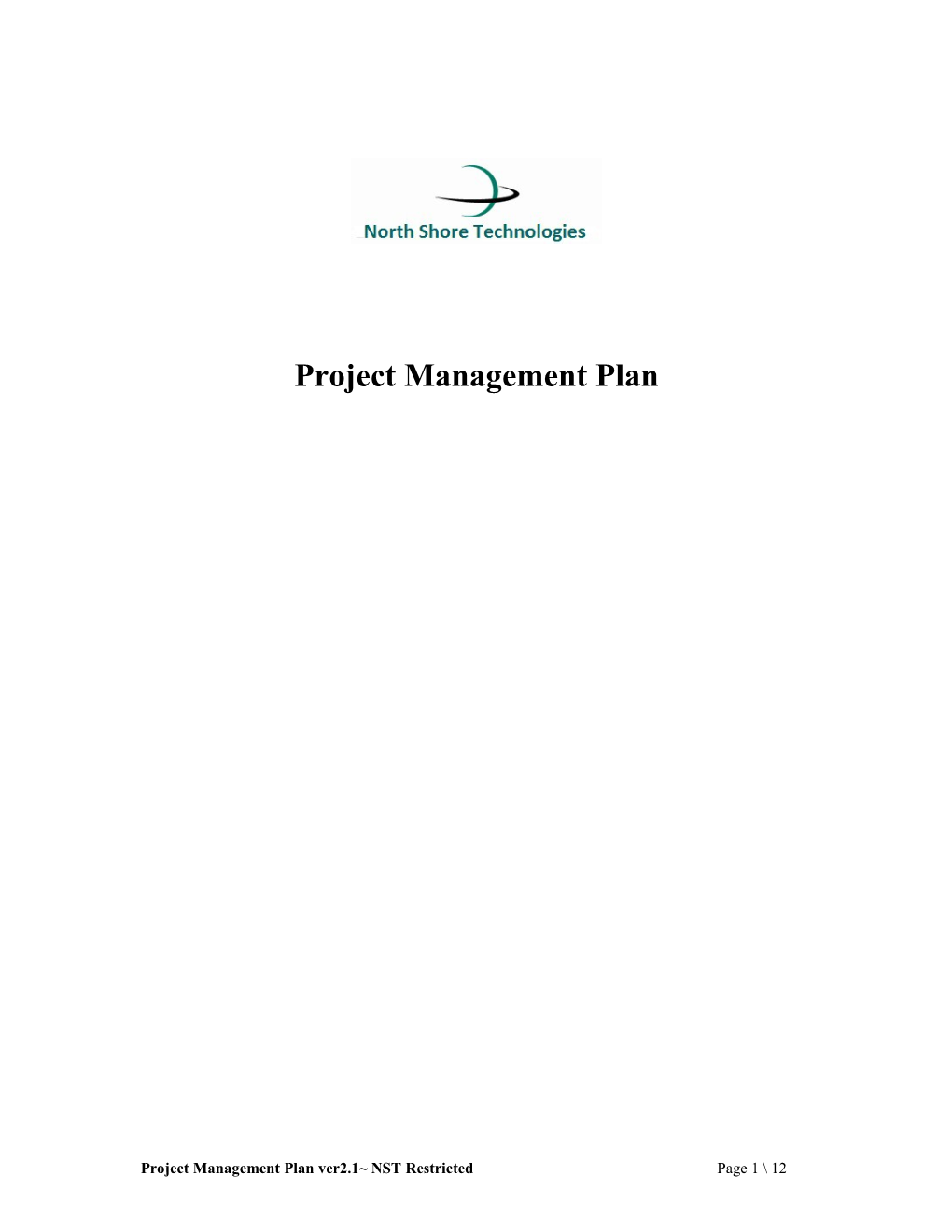 Template for Project Plan