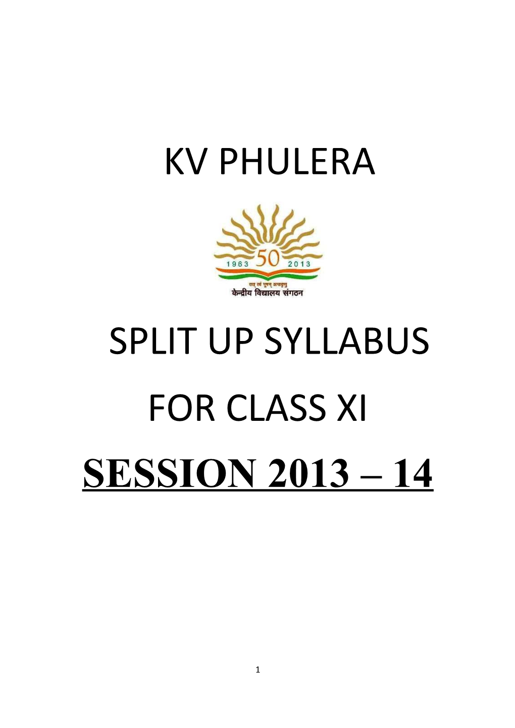 Split-Up- Syllabus 2013-14