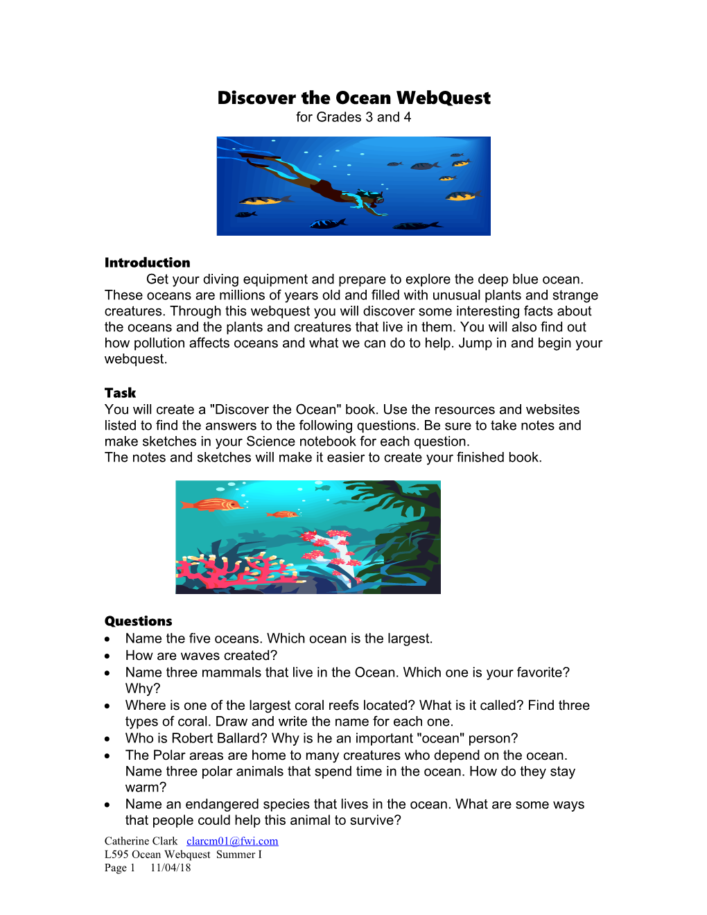 Discover the Ocean Webquest