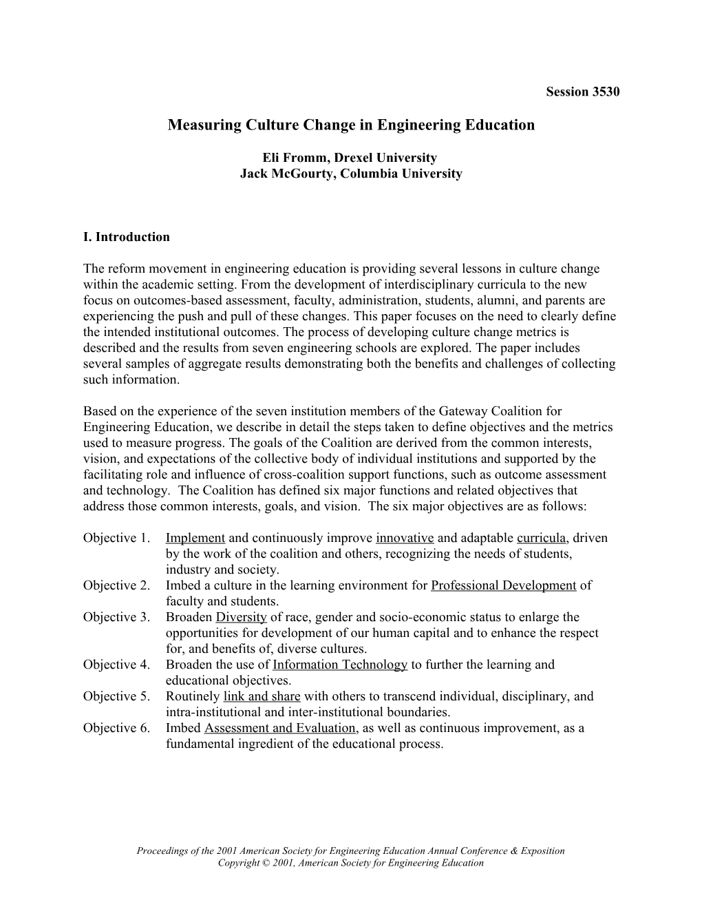 Measuring Culture Change in Engineering Education