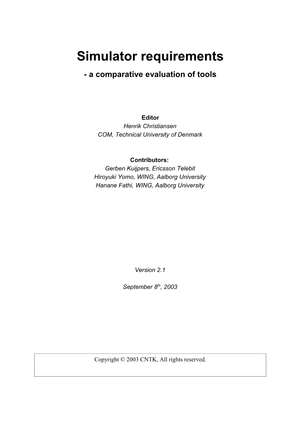 a Comparative Evaluation of Tools