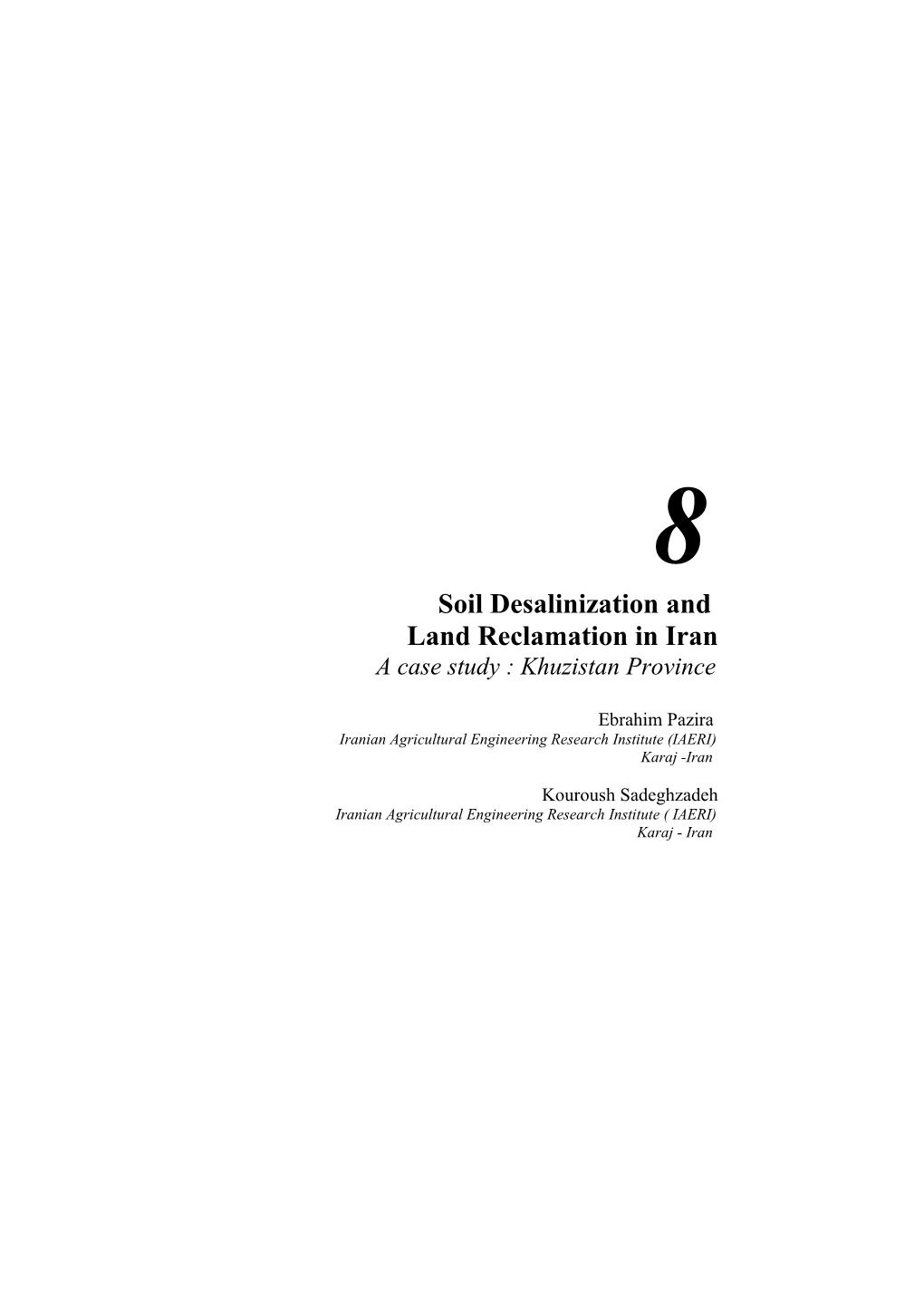 Soil Desalinization and Land Reclamation in Iran 1