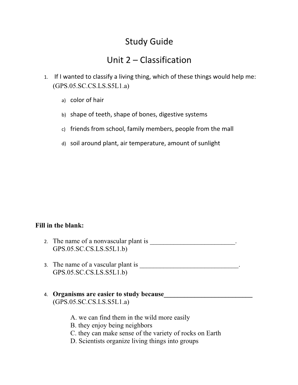 Unit 2 Classification