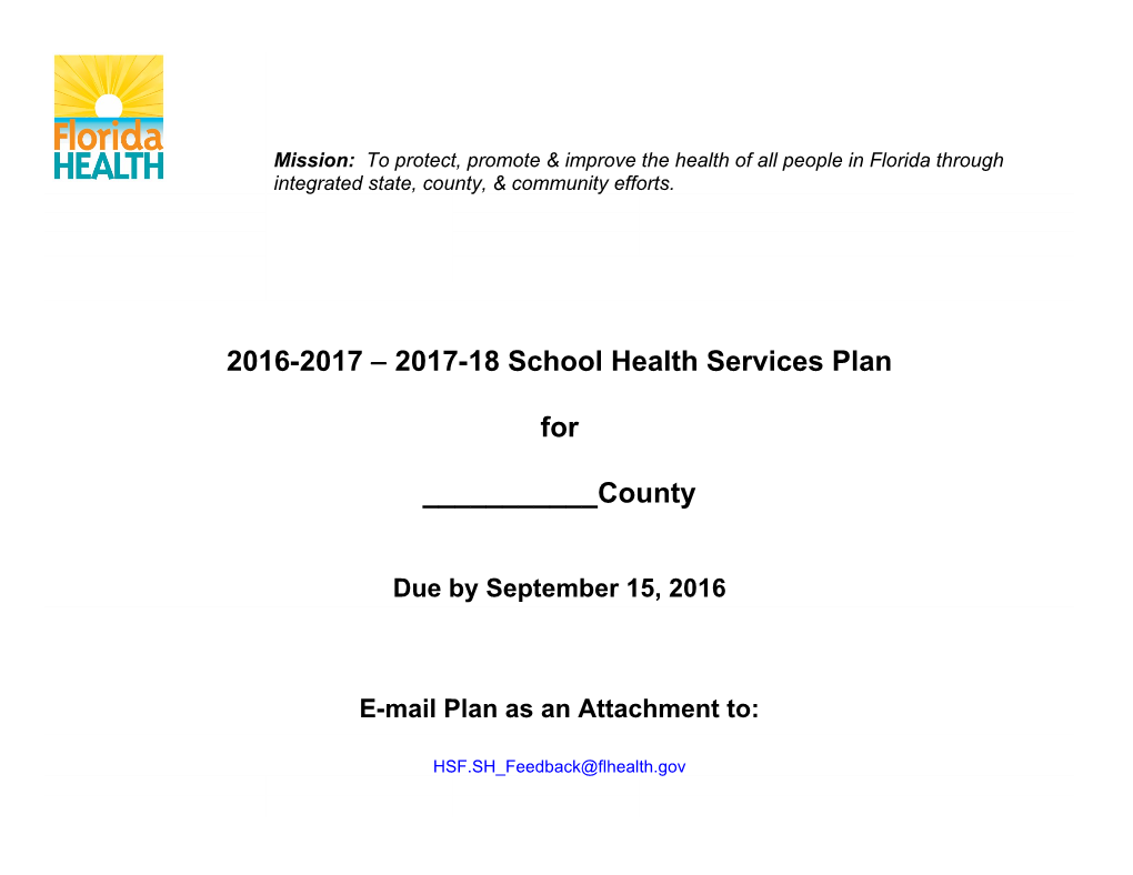 Part I: Basic School Health Services - All Public Schools This Section Contains Each Of