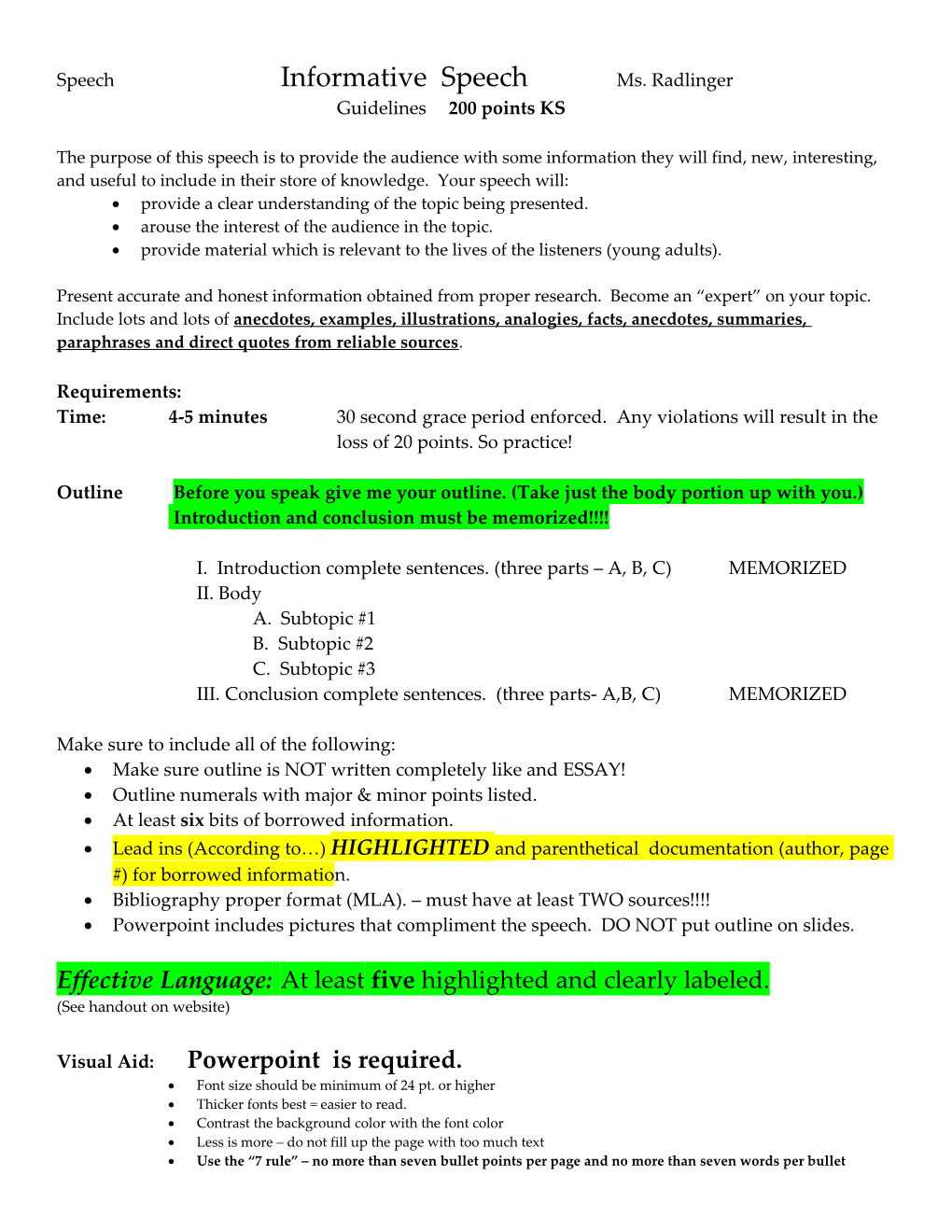 Speechinformative Speechms. Radlinger